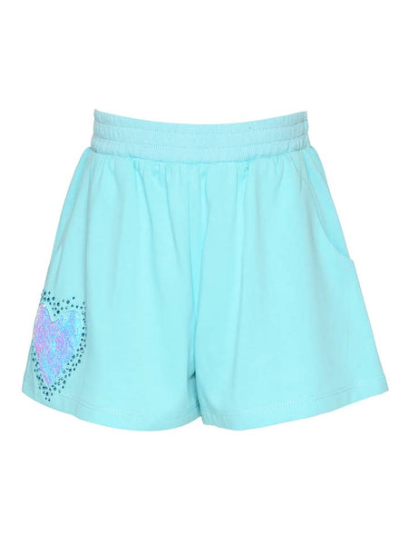 Rhinestone Sweatshorts w/Heart Sequin Cutouts