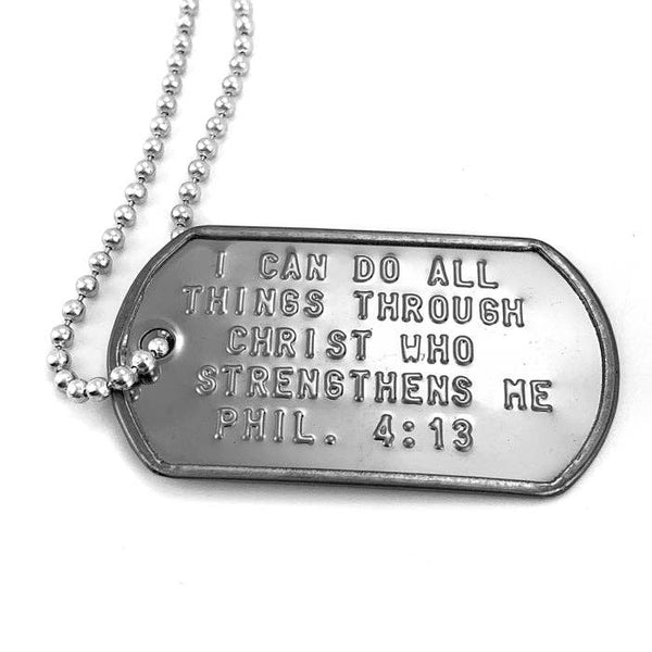 I Can Do All Things Through Christ Dog Tag Necklace