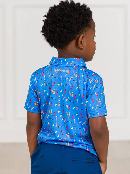 Tiny Crayons Knit Short Sleeve Performance Polo