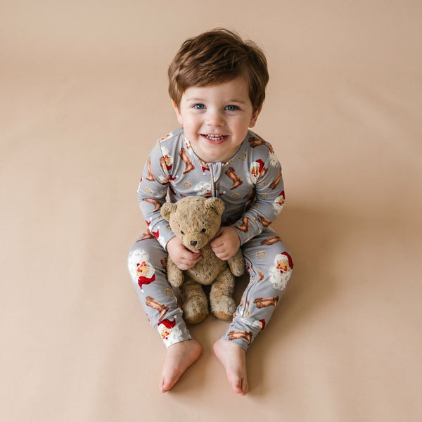 Bamboo Convertible Romper - Jolly Western Santa