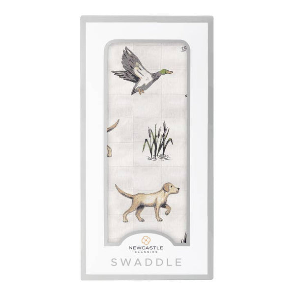 Lab and Ducks Bamboo Swaddle