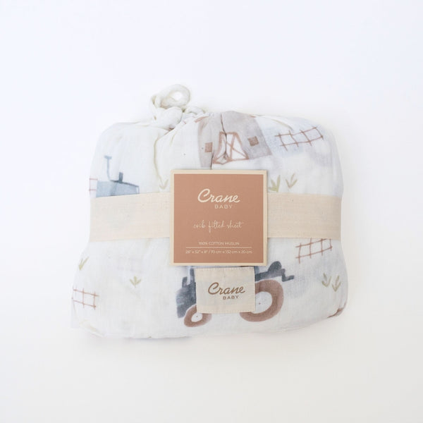 Charlie Farmhouse Tractor Crib Fitted Sheet