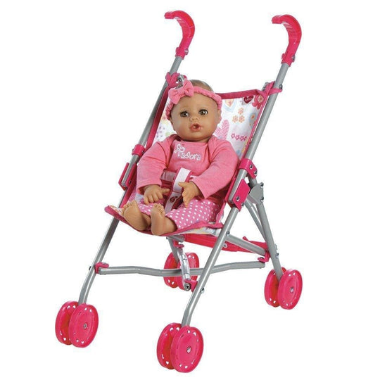 Adora Small Baby Doll Stroller with Umbrella Shade & Floral Print