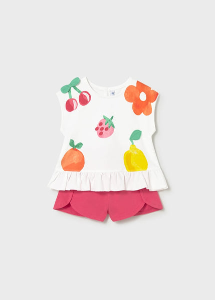 Hibiscus Fruits Print Shorts Set