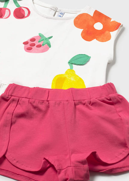 Hibiscus Fruits Print Shorts Set