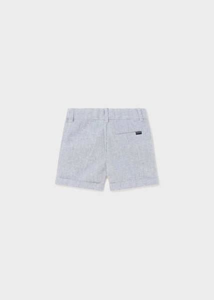 Linen Shorts-Navy Stripes