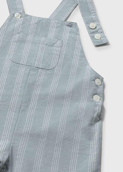 Jade Linen Striped Overalls