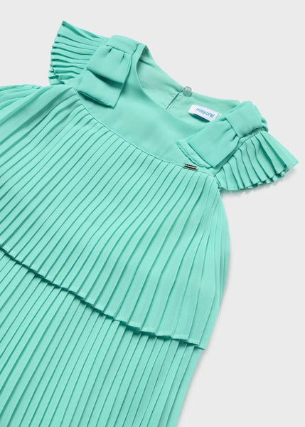 Pleated Dress-Jade