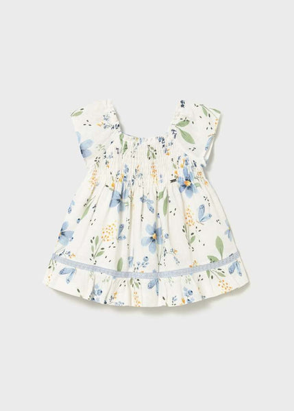 Sky Blue Floral Print Dress
