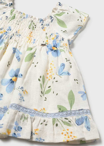 Sky Blue Floral Print Dress