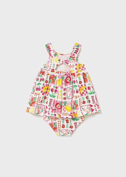 Hibiscus Fruit Print Dress and Bloomer Set