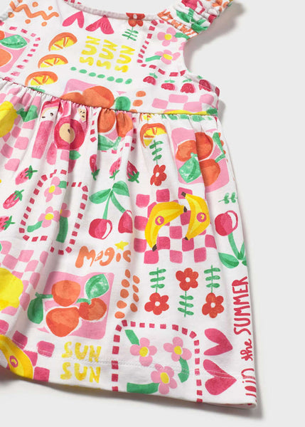 Hibiscus Fruit Print Dress and Bloomer Set