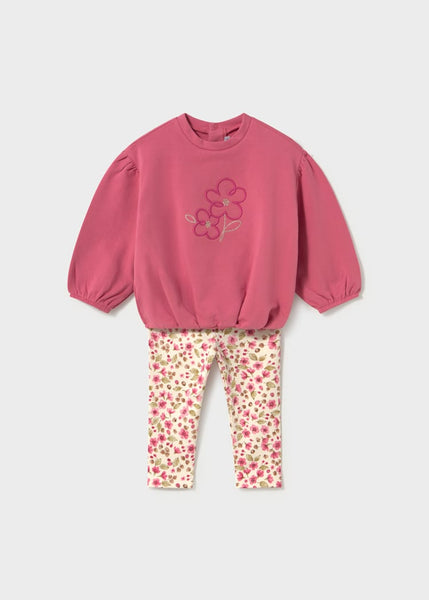 Candy Pink Flower Sweatshirt and Legging