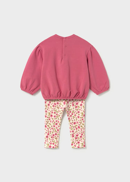 Candy Pink Flower Sweatshirt and Legging