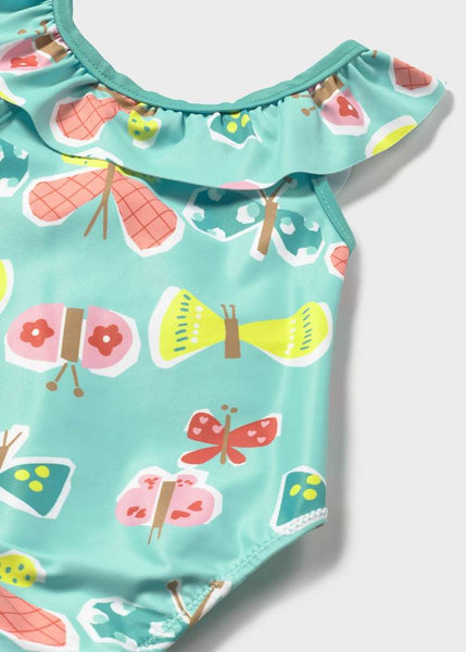Turquoise Printed Swimsuit