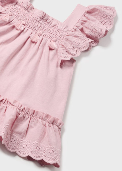 Ruffled Dahlia Top & Linen Shorts Set