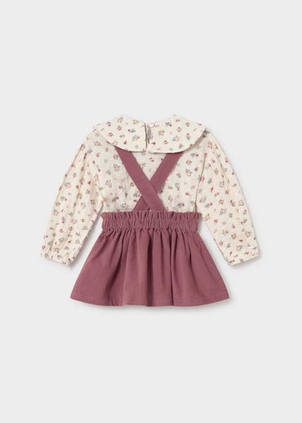 Pink Violet Floral Skirt Jumper and Shirt