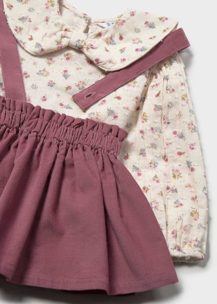 Pink Violet Floral Skirt Jumper and Shirt