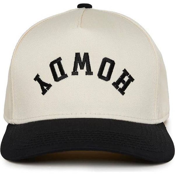 2-Tone Vintage Cap - Howdy (Upside Down) - Black/Beige