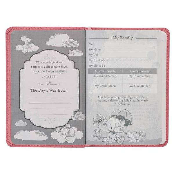 Bible NLT Infant New Testament Faux Leather - Pink