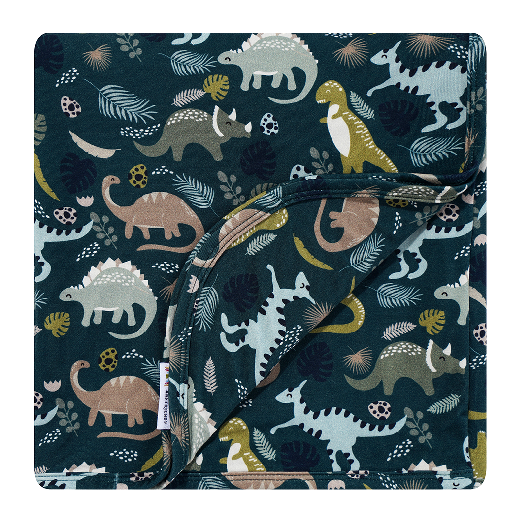 Prehistoric Friends Dinosaur Luxury Bamboo Blanket