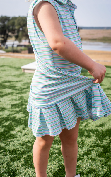 Sherbet Stripe Polo Sleeveless Dress