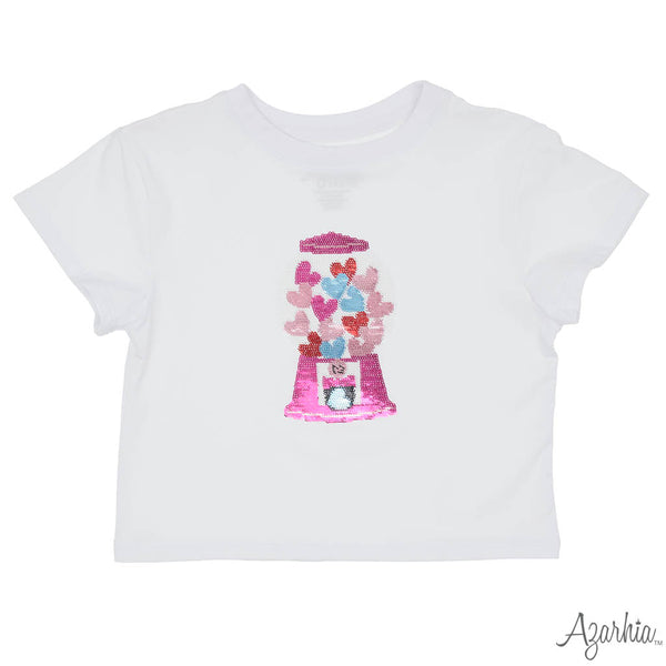 Sequin Gumball Hearts Boxy Tee