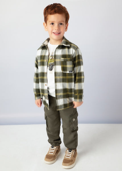 Plaid Overshirt-Moss