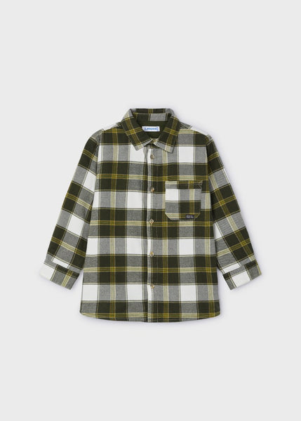 Plaid Overshirt-Moss