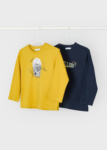 Boy Set of 2 T-Shirts Mustard & Navy