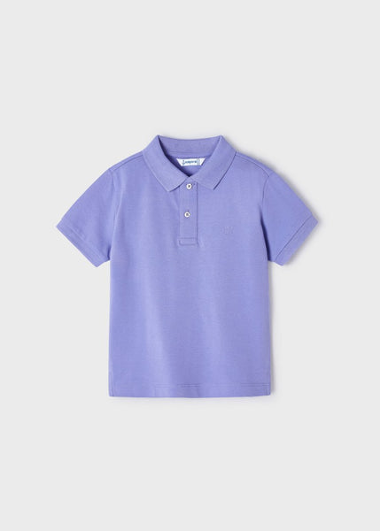Lilac Polo Shirt & Printed Checkered Shorts Set