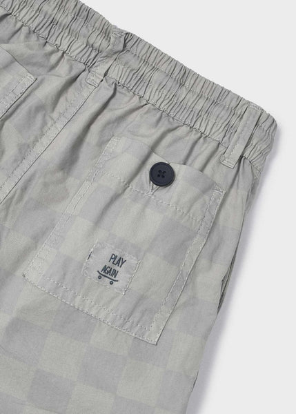 Lilac Polo Shirt & Printed Checkered Shorts Set