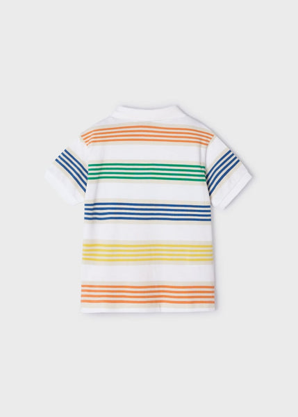 Striped Polo Shirt-Multicolor