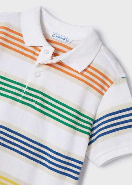 Striped Polo Shirt-Multicolor