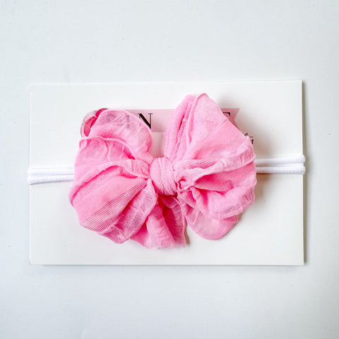 Skinny Mini Ruffled Headband-Bubblegum