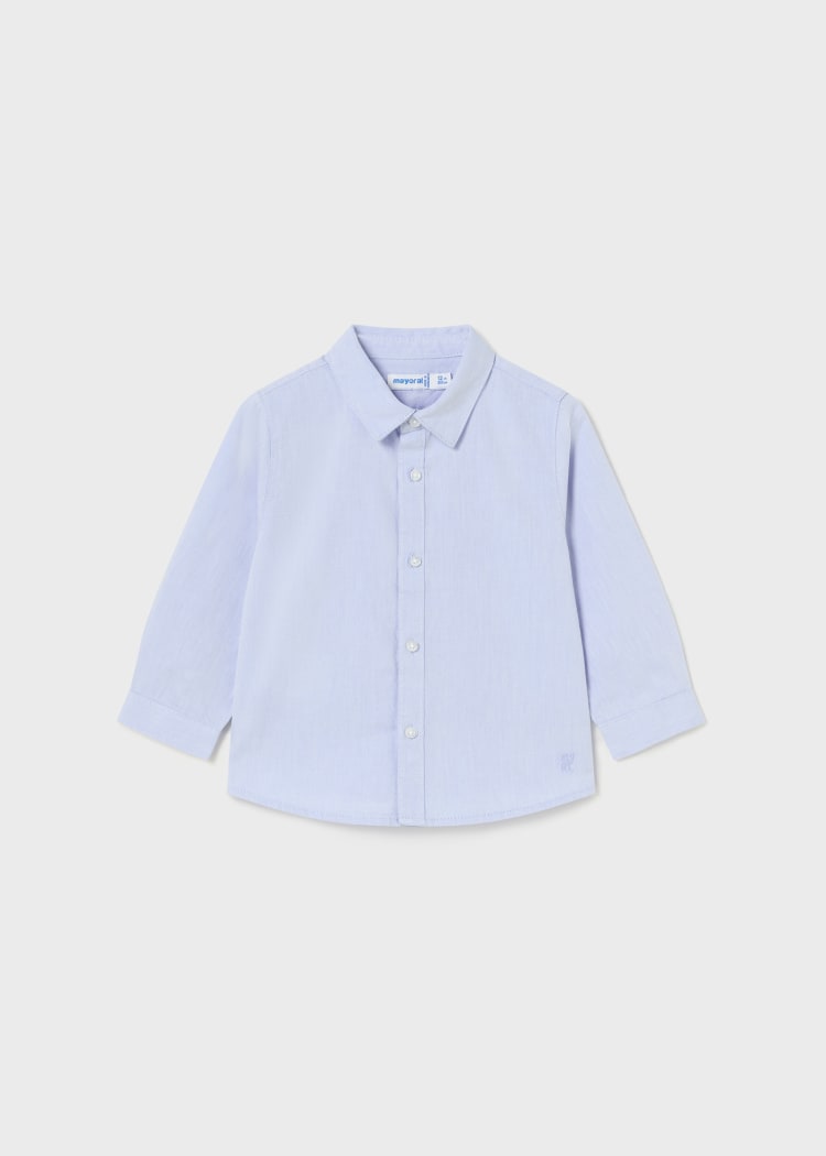 Cotton Button Up Shirt-Sky Blue