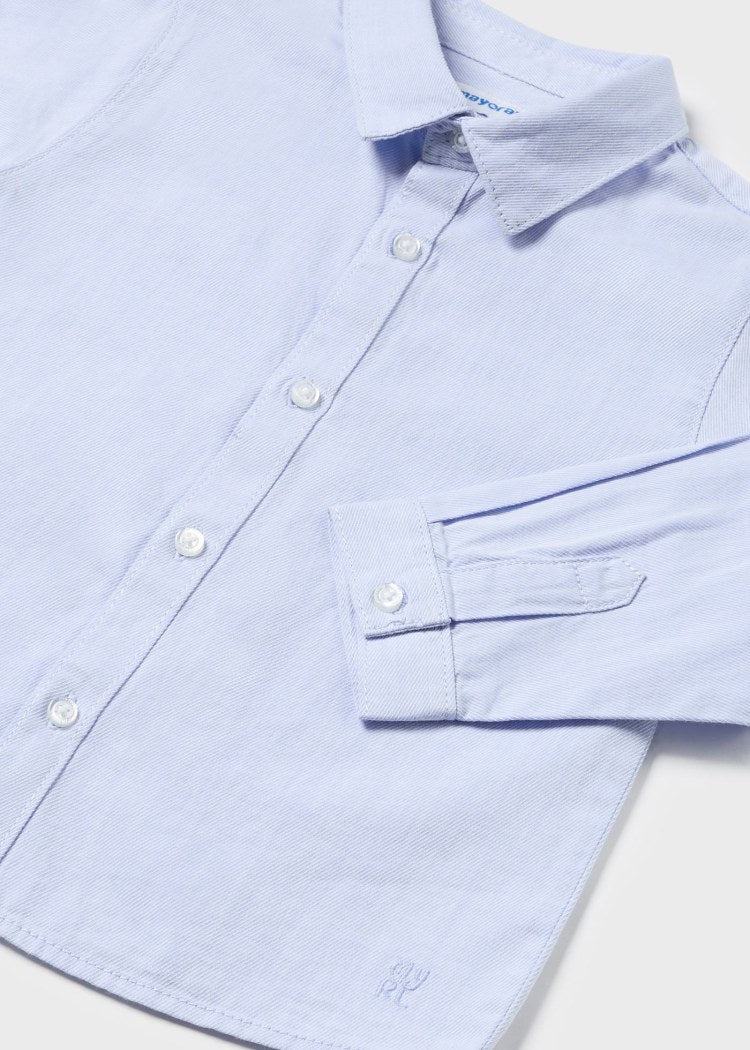 Cotton Button Up Shirt-Sky Blue