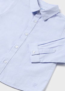 Cotton Button Up Shirt-Sky Blue