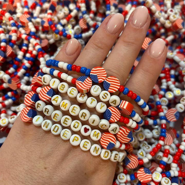 Patriotic Stretchy Mix Bracelets USA