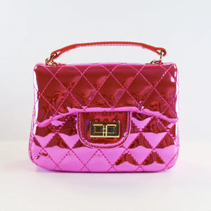 Pink Metallic Quilted Purse