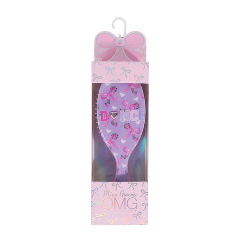 OMG 'Dance' Orchid Floral Bow Printed Hairbrush