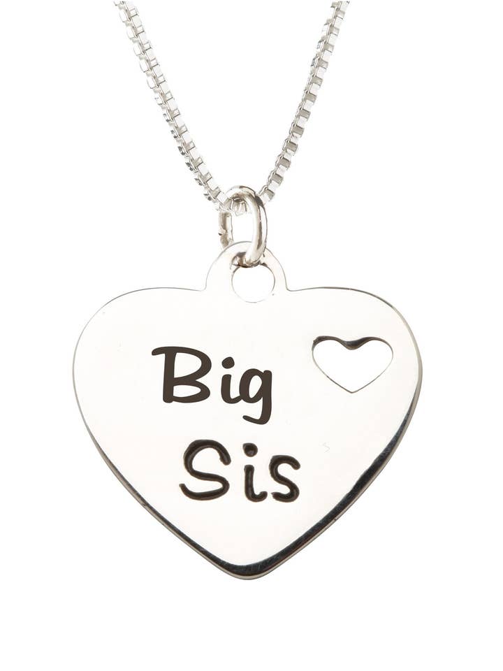 Sterling Silver Big Sis Heart Necklace