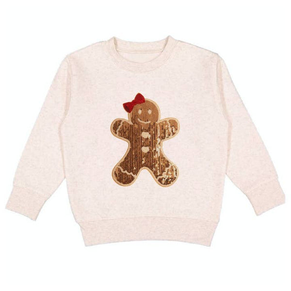 Gingerbread Sequin Patch Christmas Sweatshirt