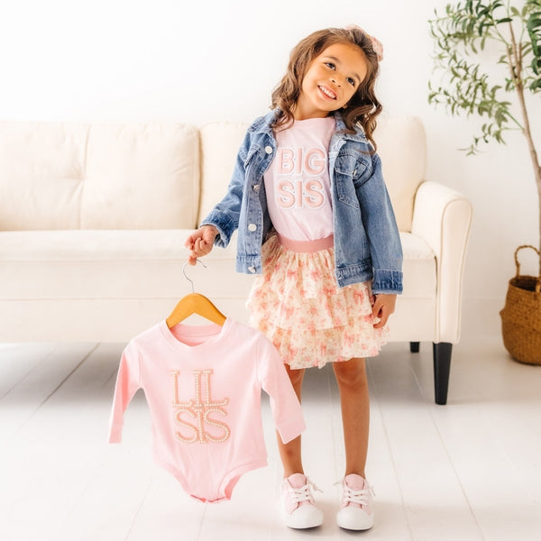 Big Sis Embroidered Patch Short Sleeve T-Shirt