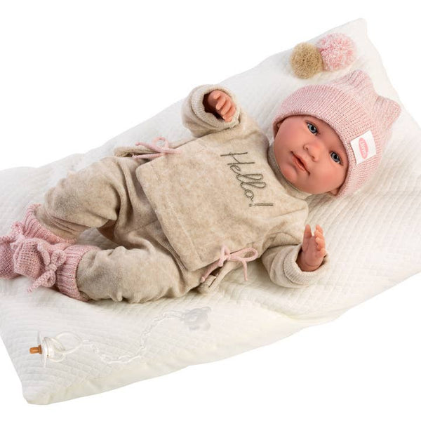 Briana - Soft Body Crying Newborn Doll with Cushion