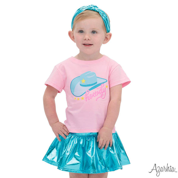 Pink Box Rodeo Glitter Howdy Hat Tee