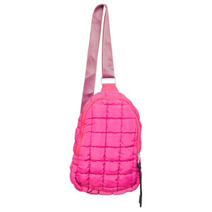 KD Hot Pink Quilted Cute Sling Bag