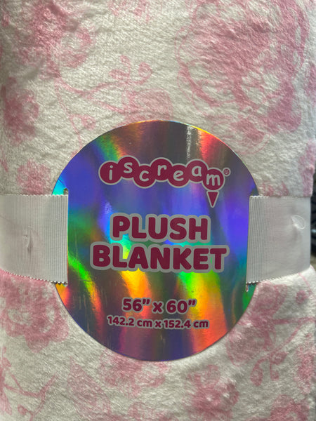 Pretty Pink Toile Plush Blanket