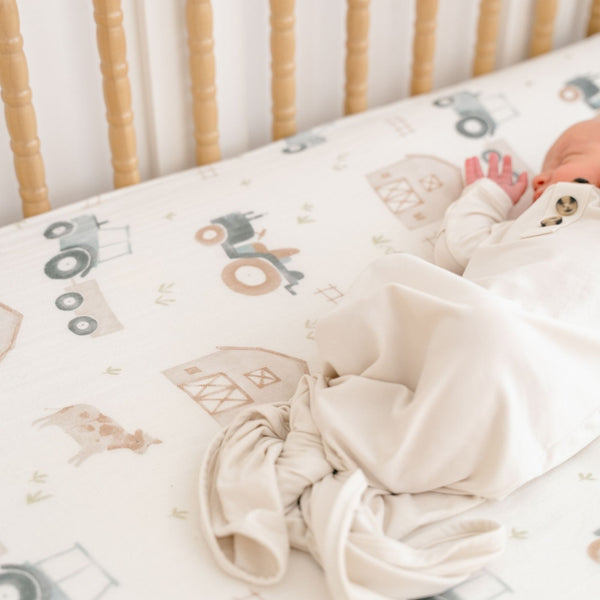 Charlie Farmhouse Tractor Crib Fitted Sheet