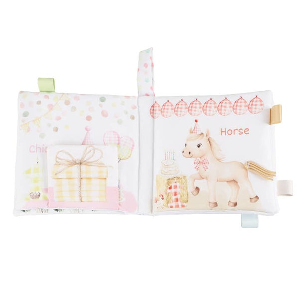 Birthday On the Farm Tails Soft Crinkle Cloth Baby Book